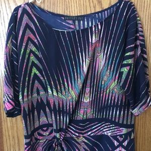 Printed dress with faux knot design